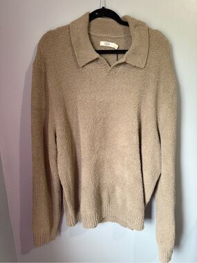 UGG Men's Green Huges Cozy Knit Polo Sweater size XL